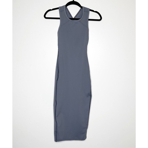 Lululemon Picnic Play Midi Dress Criss Cross Back Women's Gray Size 2 - Picture 3 of 7